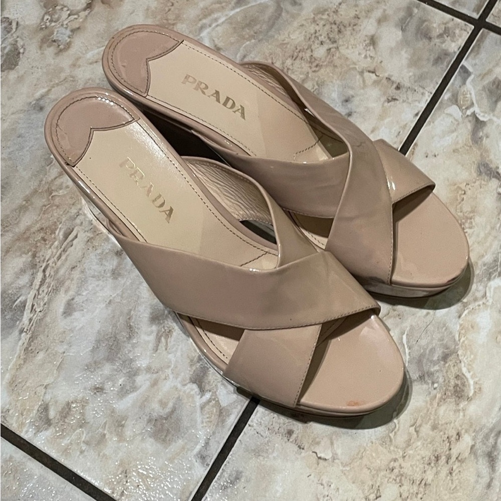 Authentic Prada criss cross wedges SuperCute !